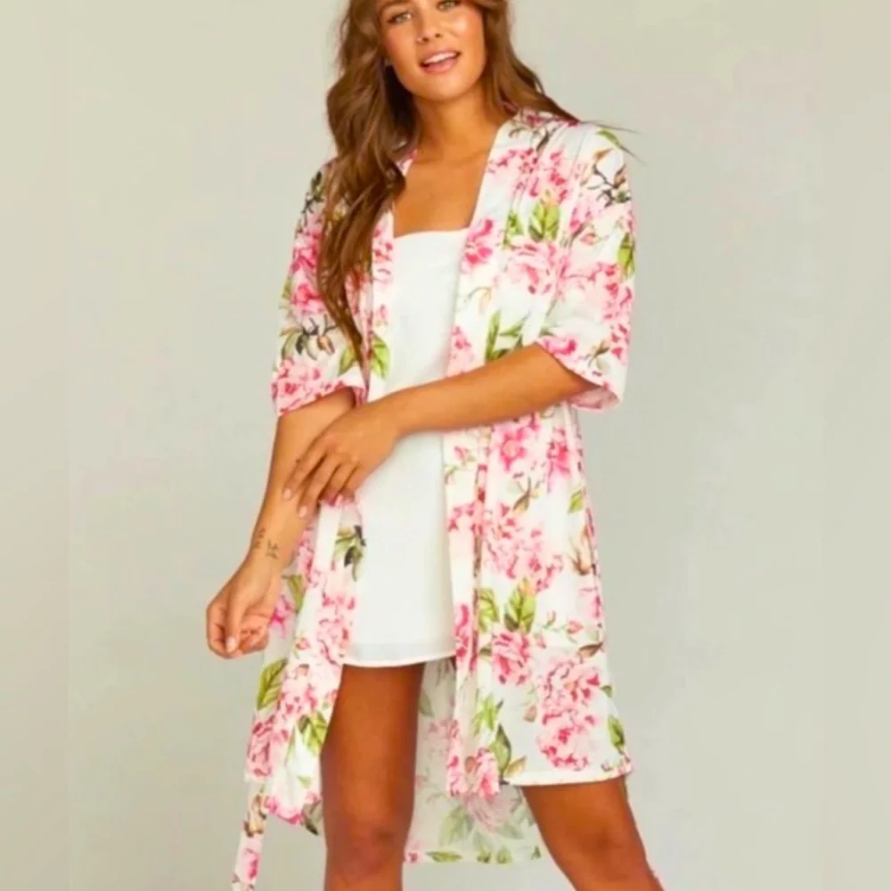 SHOW ME YOUR MUMU‎ Women’s Brie Floral Belted Spring Robe Size O/S